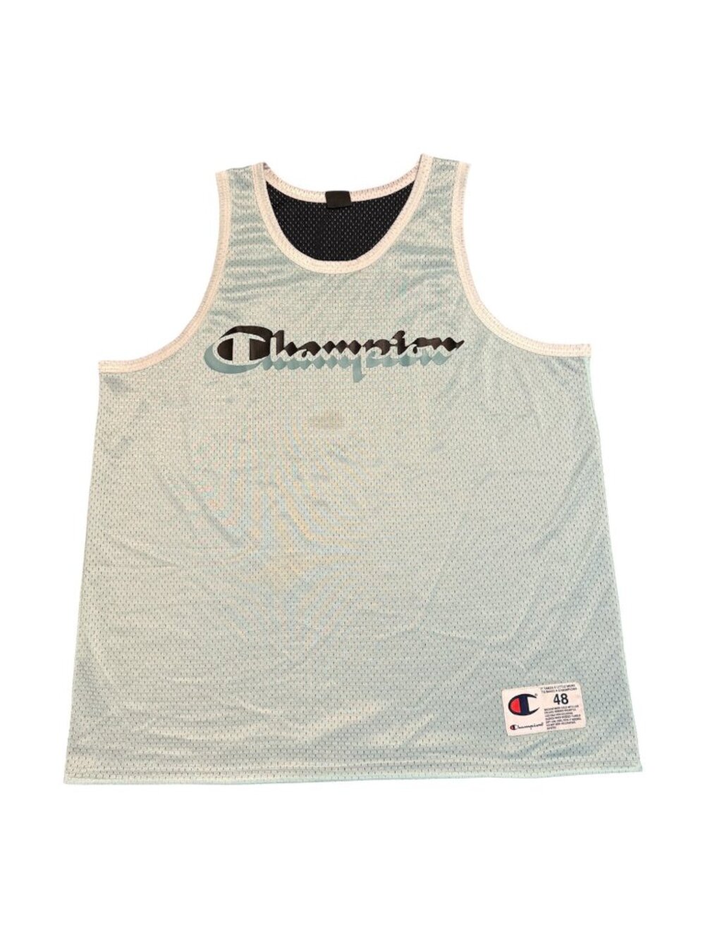 Champion Men's Light Blue Mesh Reversible Basketball Jersey Sleeveless Tank Xl
